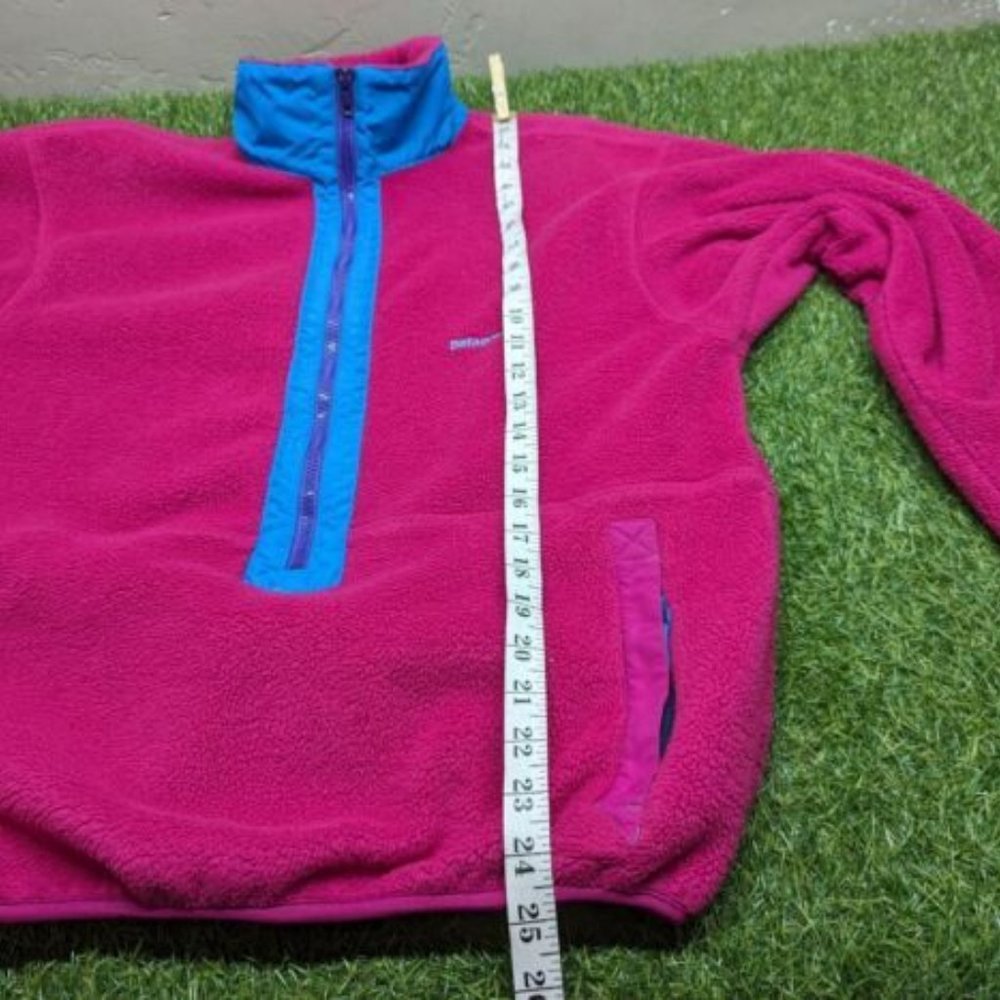 Patagonia Kangaroo Pocket Zip Bright Pink Fleece Jacket Women's Size 12 USA - Picture 5 of 10